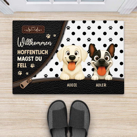 6002DGE2 hoffentlich magst du hunde cartoon fussmatte personalisiert hund_ 6002D6VAC