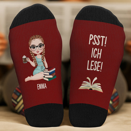 6029JGE2 psst ich lese socken personalisiert_ leseratten_ frauen 6029J6Q5A