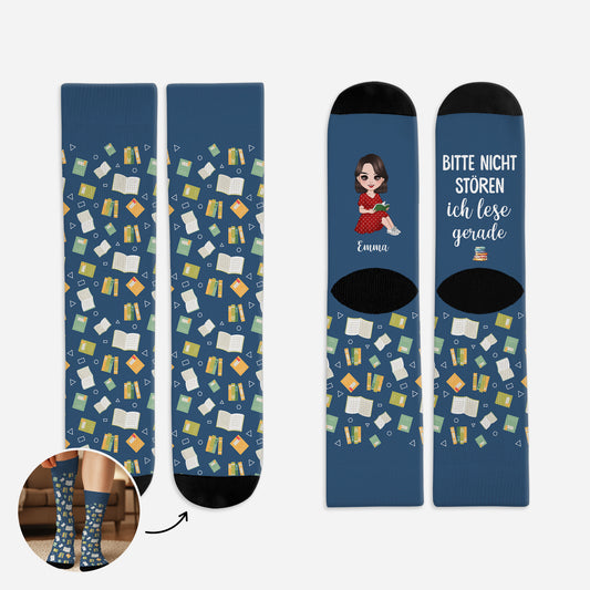 6037JGE1 bitte nicht storen ich lese gerade socken personalisieren text_ leseratten_ frauen 6037J8MTA