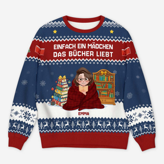 6044WGE1 einfach ein madchen das bucher liebt personalisierter weihnachtspullover_ leseratten_ frauen manner 6044W6QNA