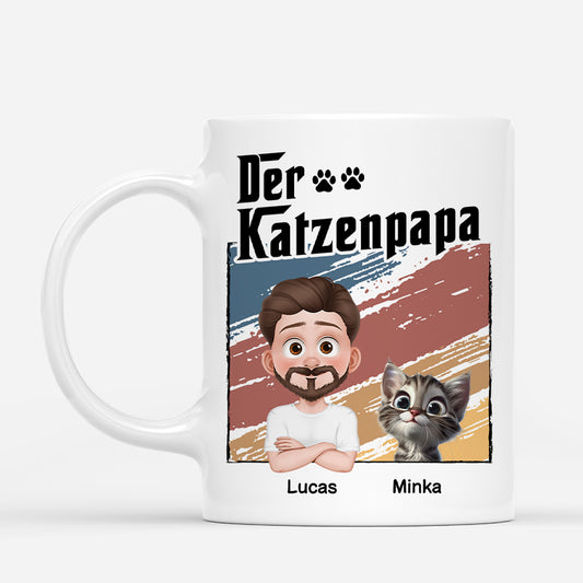 6064MGE1 der katzenpapa cartoon katzen t shirt personalisiert 6064M3ZQC