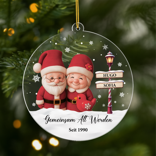 6070OGE1 gemeinsam alt werden seit strassenschild personalisierter weihnachtsschmuck_ acryl paar 6070OKT5G