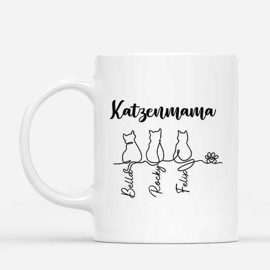 6080MGE1 katzenpapa katzenmama lineart katzen tasse personalisiert_ 6080M6PMD