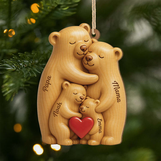 6147OGE1 3d druck effekt familie bar personalisierte 1 schicht holz ornamente weihnachten 6147O65TI