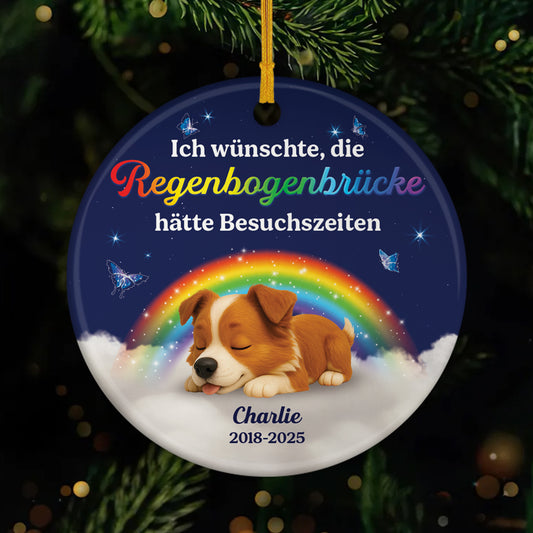 6148OGE1 ich wunschte die regenbogenbrucke hatte besuchszeiten personalisierte keramik ornamente hunde zur erinnerung 6148OK6ZC
