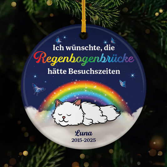 6148OGE1 ich wunschte die regenbogenbrucke hatte besuchszeiten personalisierte keramik ornamente katzen zur erinnerung 6148OK6ZD