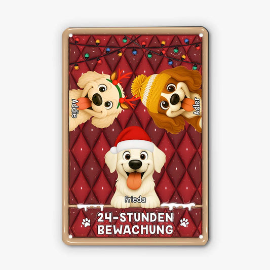 6153EGE1 3d druck effekt 24 stunden sicherheit weihnachten turschild hund personalisiert 6153ETVAC