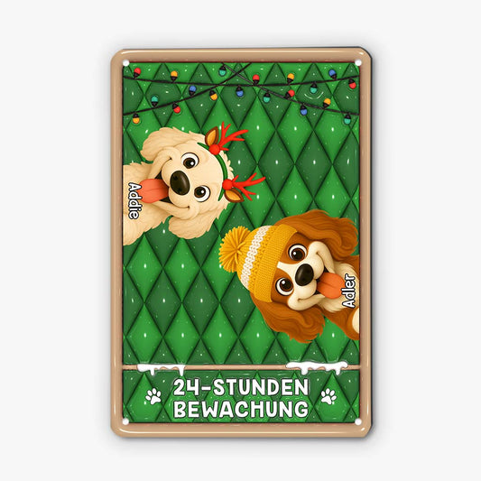 6153EGE2 3d druck effekt 24 stunden sicherheit weihnachten turschild hund personalisiert 6153ETVAC