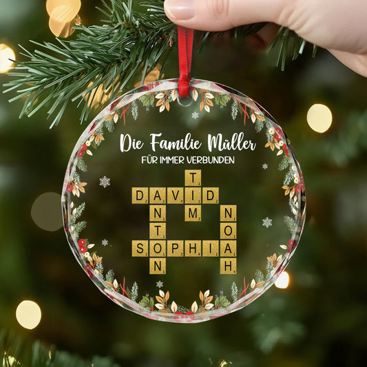 6173OGE2 die familie fur immer verbunden weihnachtsschmuck kreuzwortratsel personalisiert_ 6173OKVCI