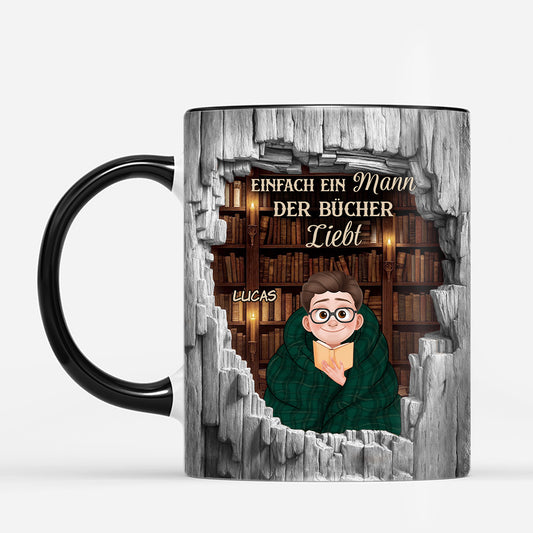 6183MGE2 3d druck effekt einfach ein madchen das bucher liebt personalisierte tasse leseratten frauen manner 6183M8VAA