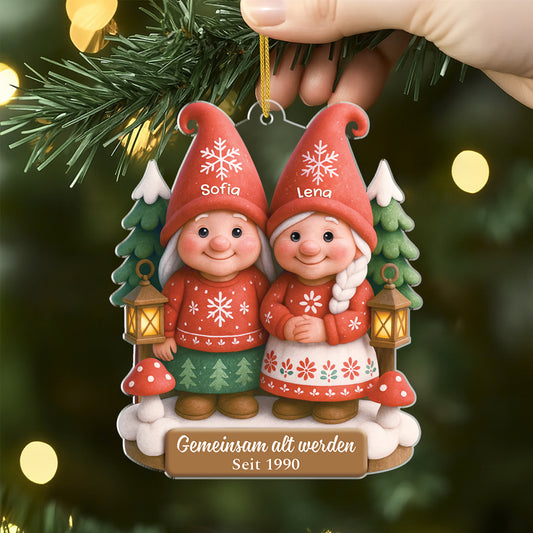 6198OGE2 3d druck effekt gemeinsam alt werden seit acryl weihnachtsschmuck_ personalisiert fur queere menschen lesbische paare 6198OKVNG