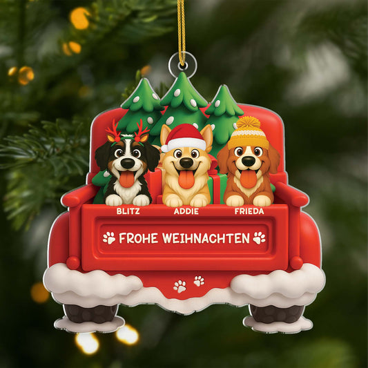 6209OGE1 merry woofmas im auto acryl christbaumschmuck hund personalisiert_ 6209OTVZC