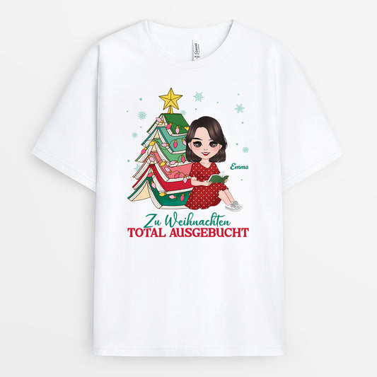 6233AGE1 zu weihnachten total ausgebucht personalisierte t shirts damen manner leseratten 6233AKMZA