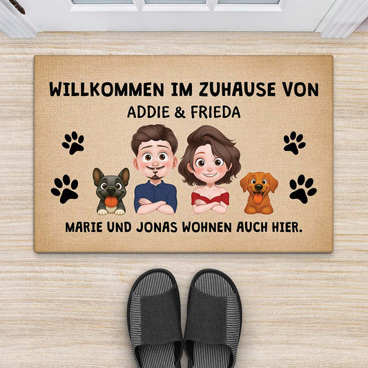 6236DGE2 willkommen bei uns zu hause fussmatte personalisiert hund_ 6236D8T0C