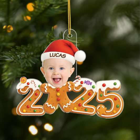6246OGE1 3d druck effekt lebkuchenmann mit gesicht personalisierter weihnachtsschmuck foto_ kinder 6246O8VAK