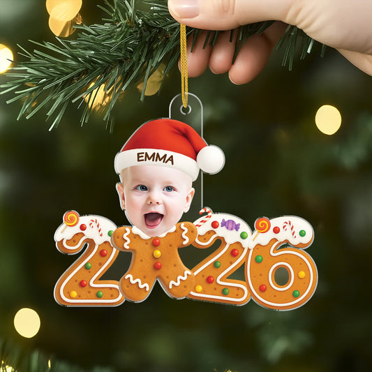 6246OGE2 3d druck effekt lebkuchenmann mit gesicht personalisierter weihnachtsschmuck foto_ kinder 6246O8VAK