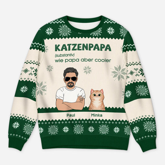 6261WGE1 katzenpapa katzenmama definition weihnachtspullover katze personalisiert 6261WKV5D