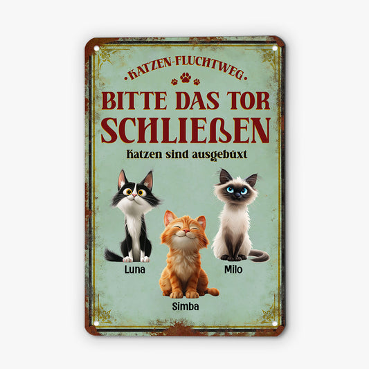 6267EGE2 fluchtweg bitte das tor schliessen turschild katze personalisiert_ 6267E8QMD_8720756f 5f92 485d 82e1 5b94c6c7ac12