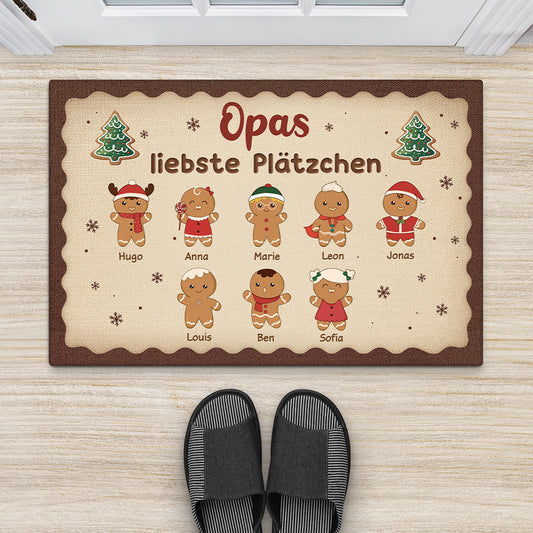 6268DGE2 omas liebste platzchen personalisierte fussmatte oma und opa weihnachten 6268DKTZA