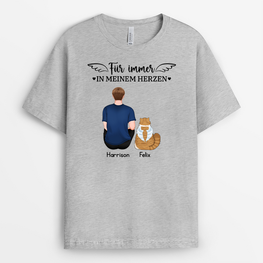 6290AGE2 ich bin immer bei dir hunde katzen t shirt personalisiert zur erinnerung 6290a3fma