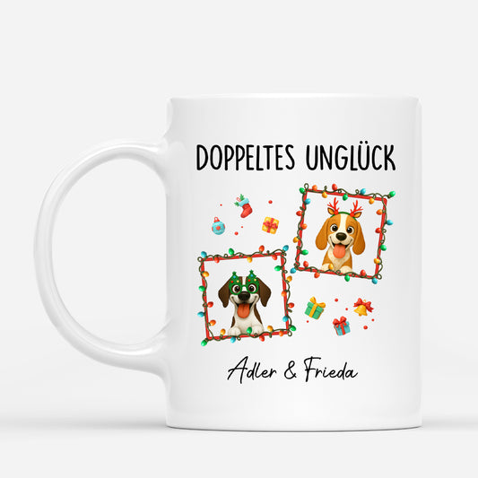 6296MGE1 doppeltes ungluck hunde weihnachtstasse personalisiert_ 6296MTQZC