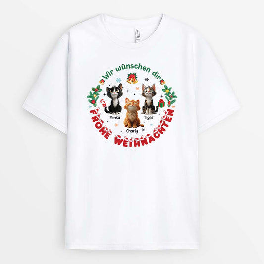 6302AGE1 ich wunsche dir frohe weihnachten katzen t shirt personalisiert 6302ATTND