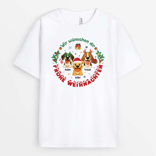 6302AGE1 ich wunsche dir frohe weihnachten t shirt hund personalisiert 6302ATTNC