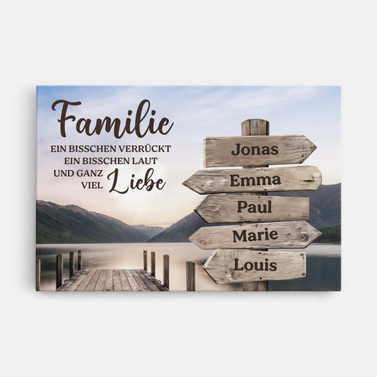 6305CGE1 familie etwas verruckt etwas laut und ganz viel liebe personalisierte leinwand mit namen 6305CTTNI