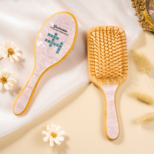 6306AGE2 familie fur immer verbunden uv druck acetat holz haarburste kreuzwortratsel personalisiert bruderschwesterfamilie 6306aq8r5i