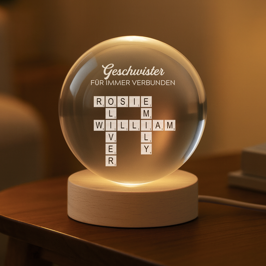 6306LGE2 familie fur immer verbunden kristallkugel kreuzwortratsel personalisiert bruderschwesterfamilie 6306l8f5e