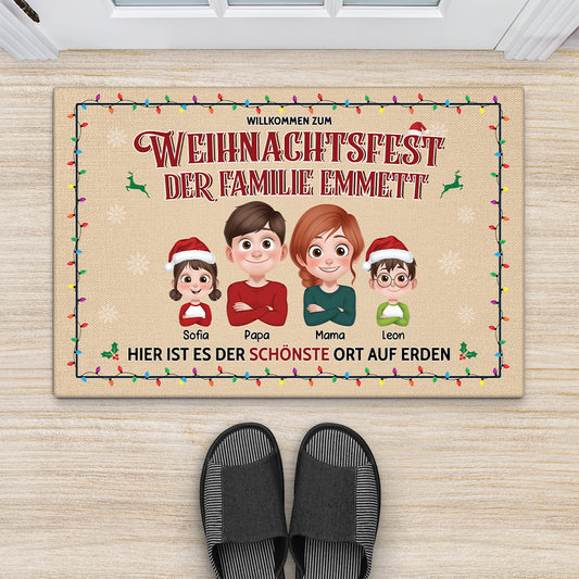 6333DGE2 hier ist es der schonste ort auf erden weihnachten fussmatte personalisiert familie_ 6333D6XCI