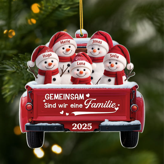 6374OGE1 gemeinsam sind wir eine familie im auto personalisierter christbaumschmuck familie_ acryl 6374O6V5I