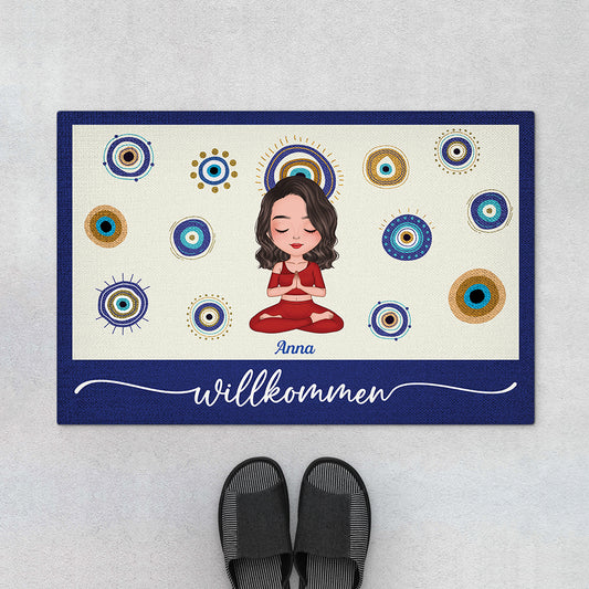 6383DGE1 willkommem yoga fussmatte personalisiert 6383DKLZA_1