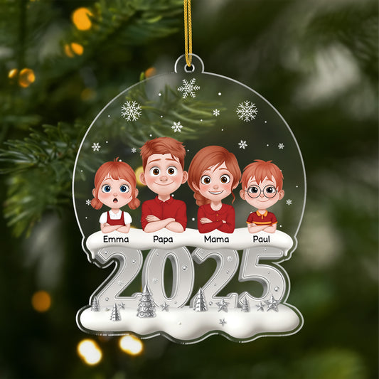 6385OGE1 3d druck effekt familie mit kindern acryl weihnachtsschmuck personalisiert 6385O8KMI