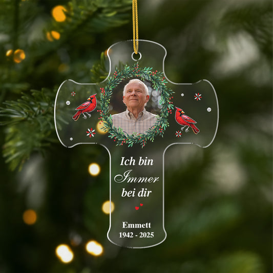 6393OGE1 ich bin immer bei dir kruzifix personalisierte acryl ornamente mama papa mit foto 6393O8QAB