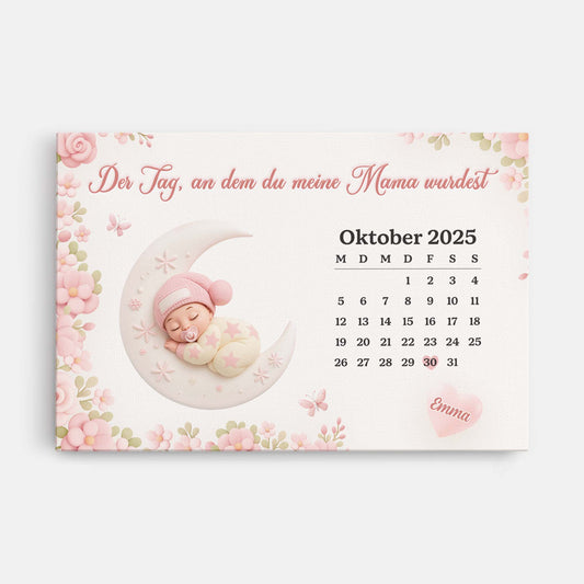 6443CGE1 der tag an dem du meine mama mein papa wurdest personalisierte leinwand mit foto babys 6443CKPZA