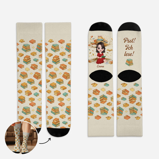 6485JGE1 psst ich lese socken personalisieren text_ leseratten_ manner frauen 6485J8VTA