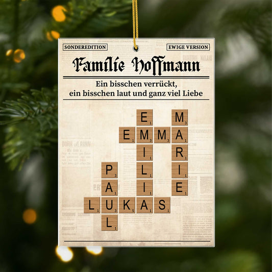 6506OGE1 familie etwas verruckt etwas laut und ganz viel liebe acryl weihnachtsschmuck kreuzwortratsel personalisiert_ 6506O3LWI_1