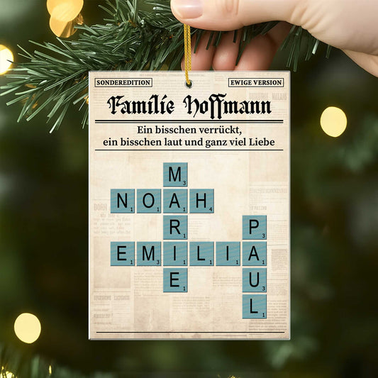 6506OGE1 familie etwas verruckt etwas laut und ganz viel liebe acryl weihnachtsschmuck kreuzwortratsel personalisiert_ 6506O3LWI_2