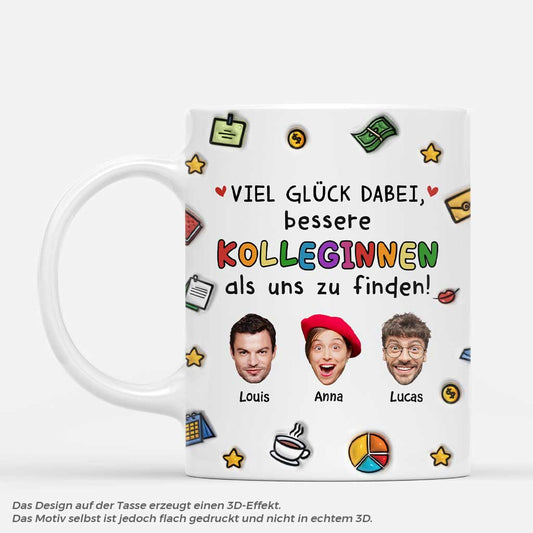 6518MGE1 3d druck effekt viel gluck dabei bessere kollegen als uns zu finden personalisierte tasse abschied kollegin_ mit gesicht 6518M8LWO_1