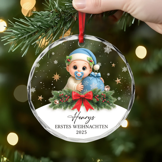 6534OGE2 mein erstes weihnachten glas weihnachtsschmuck_ personalisiert baby 6534OKT5K
