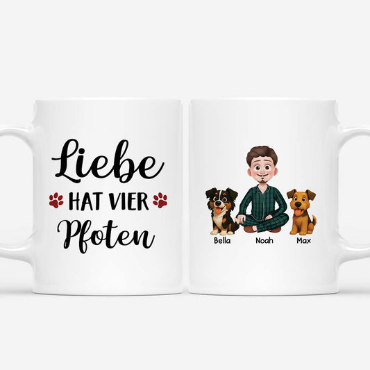 6555MGE1 liebe hat vier pfoten personalisierte tasse hund_ 6555M6TTC