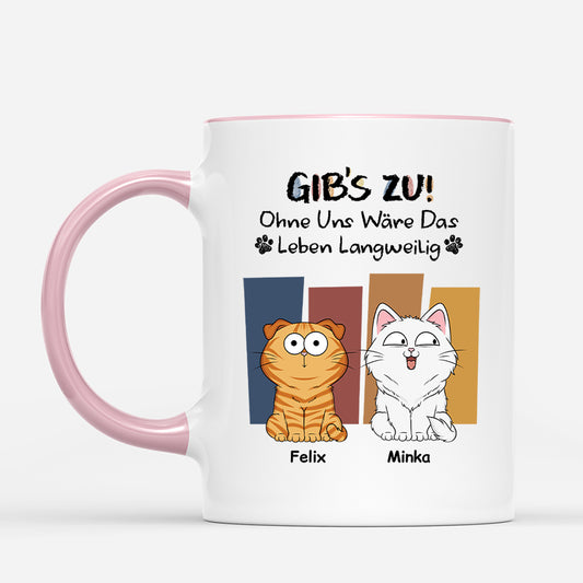 6570MGE2 ohne katze ist das leben langweilig katzen tasse personalisiert_ buntstifte 6570M3LWD