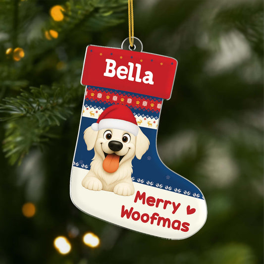 6573OGE1 merry woofmas acryl weihnachtsschmuck_ personalisiert hund 6573OTQAC