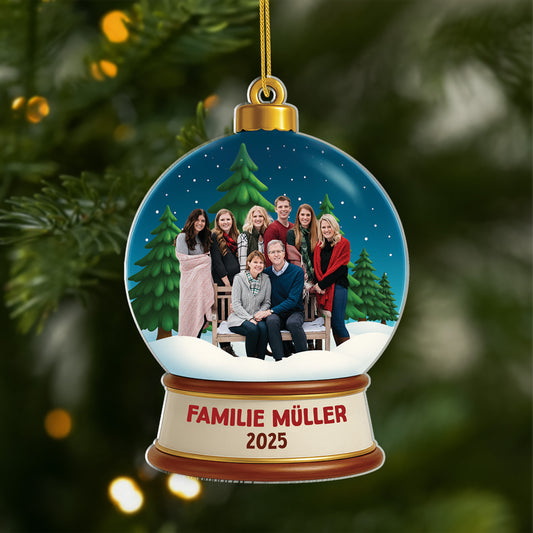 6590OGE1 3d druck effekt die familie seit acryl weihnachtsschmuck_ personalisiert foto 6590O8QMI