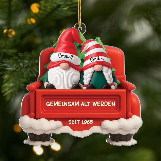 6593OGE1 3d druck effekt gemeinsam alt werden acryl weihnachtsschmuck personalisiert paar gnom im auto 6593OTV5G