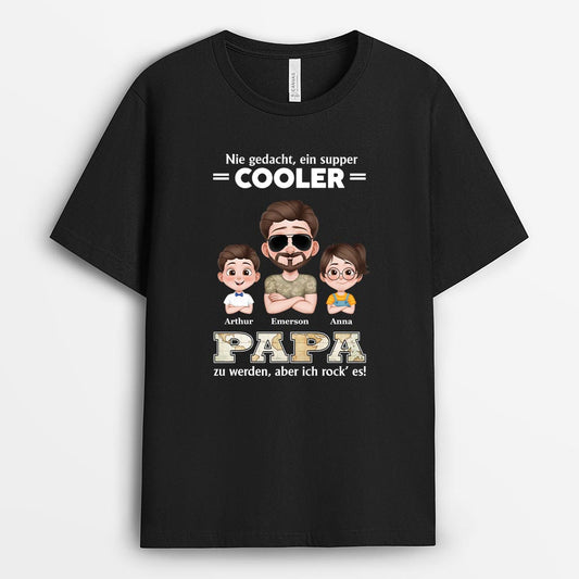 6601AGE1 nie gedacht ein super cooler papa zu werden papa mama t shirt personalisiert 6601A3TWB