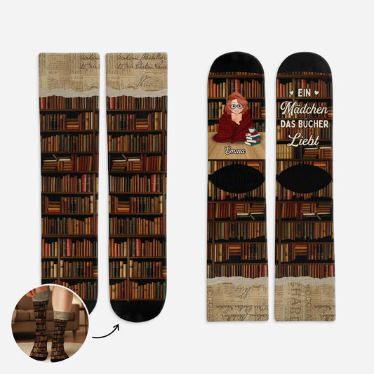 6607JGE1 einfach ein madchen das bucher liebt personalisierte socken fur leseratten_ 6607J3QTA