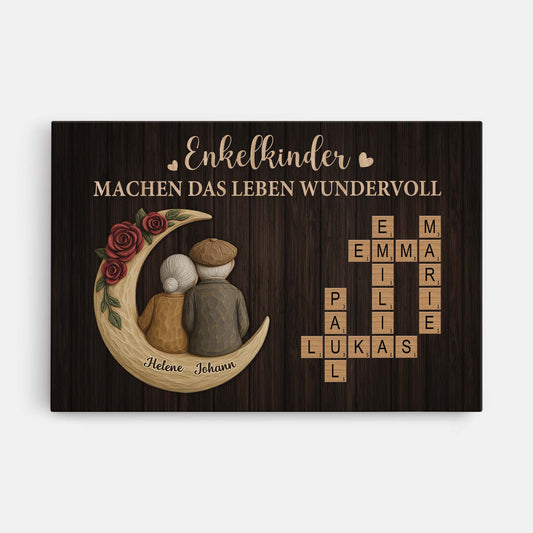 6627CGE1 enkelkinder machen das leben grossartiger personalisierte_ kreuzwortratsel leinwand oma und opa 6627C6V5A