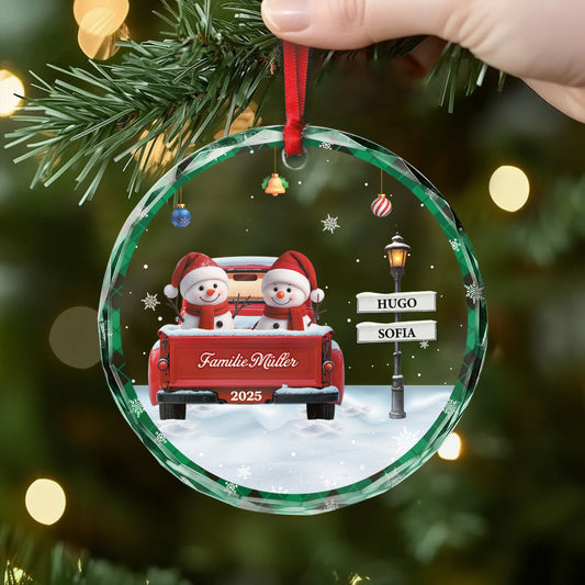 6642OGE2 3d druck effekt schneemann im auto mit namensschildern glas weihnachtsschmuck_ personalisiert 6642OTL5I